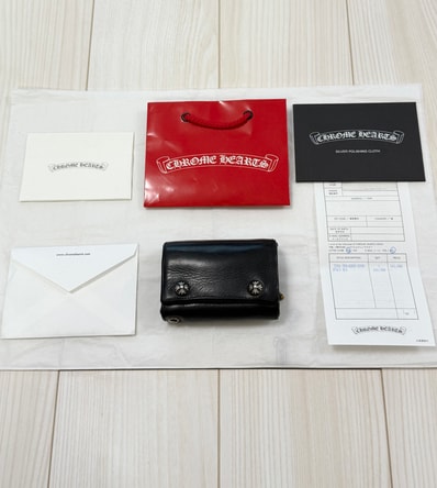 インボイス原本付き!付属品完備/値下げ交渉可能 / 正規品!CHROME HEARTS クロムハーツ 3FOLD スリーフォールド ウォレット 財布