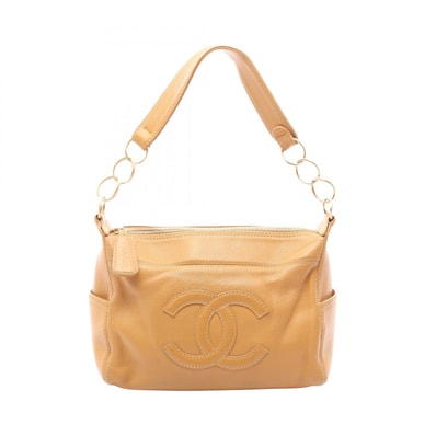 シャネル CHANEL ココマーク ショルダーバッグ バッグ レザー レディース ベージュ系 【中古】