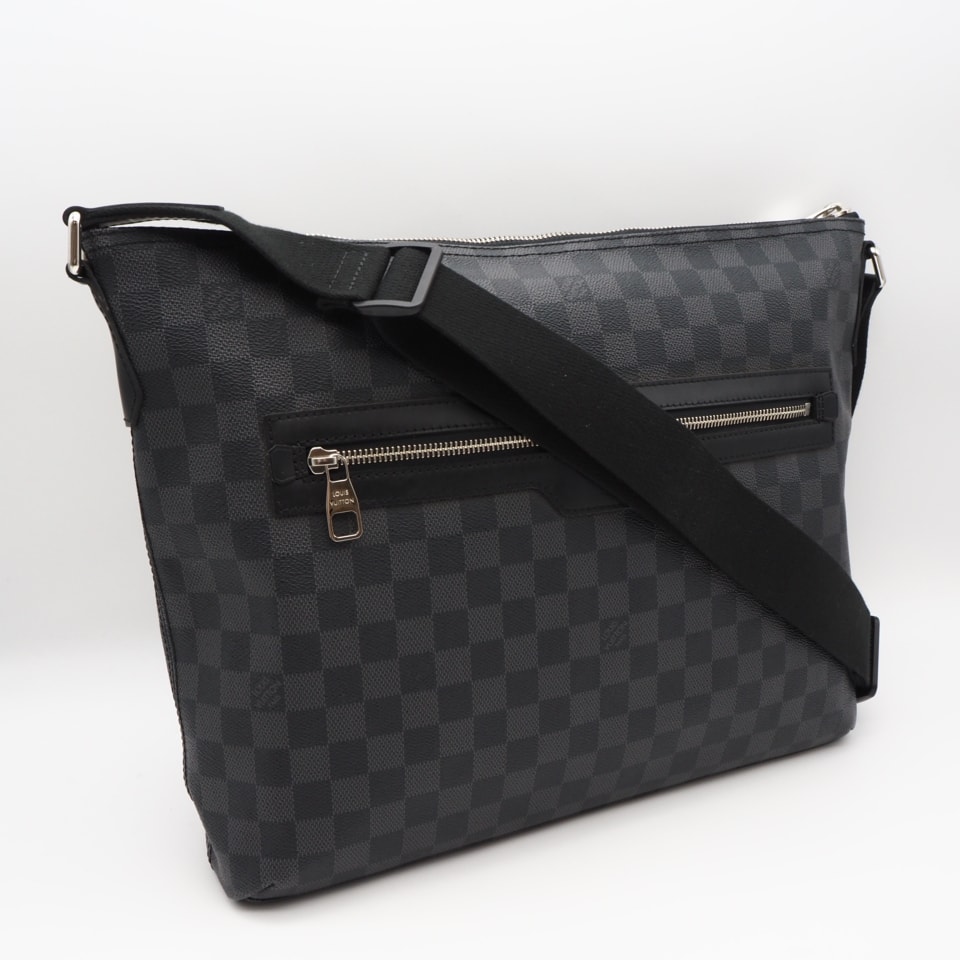 美品 LOUIS VUITTON ルイ・ヴィトン ダミエ グラフィット ミックMM N41106 ショルダーバッグ ブラック キャンバス メンズ
