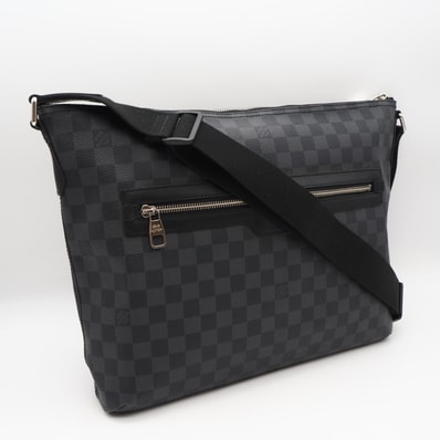 美品 LOUIS VUITTON ルイ・ヴィトン ダミエ グラフィット ミックMM N41106 ショルダーバッグ ブラック キャンバス メンズ