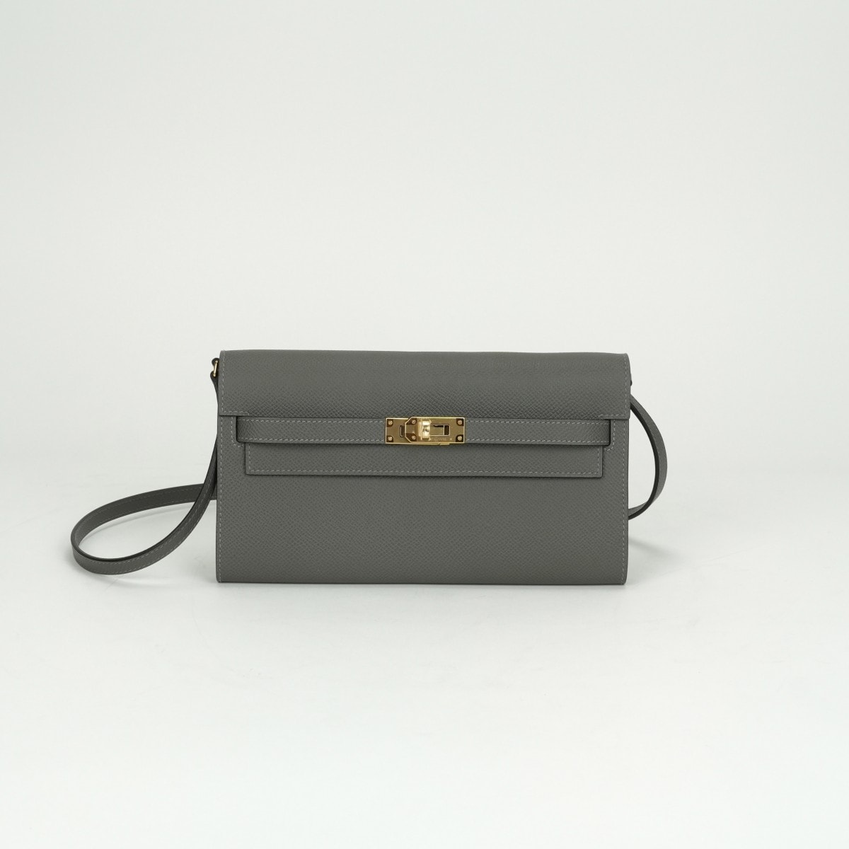 エルメス HERMES ケリーウォレットトゥーゴー ケリーウォレット トゥーゴー 財布 長財布 ロングウォレット エプソン グリメイヤー Grismeyer グレー gray ゴールド金具 ヴォーエプソン
