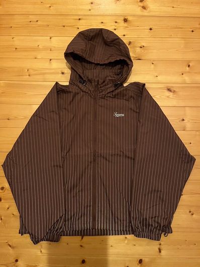 Supreme Reflective Pinstripe Track Jacket "Brown"