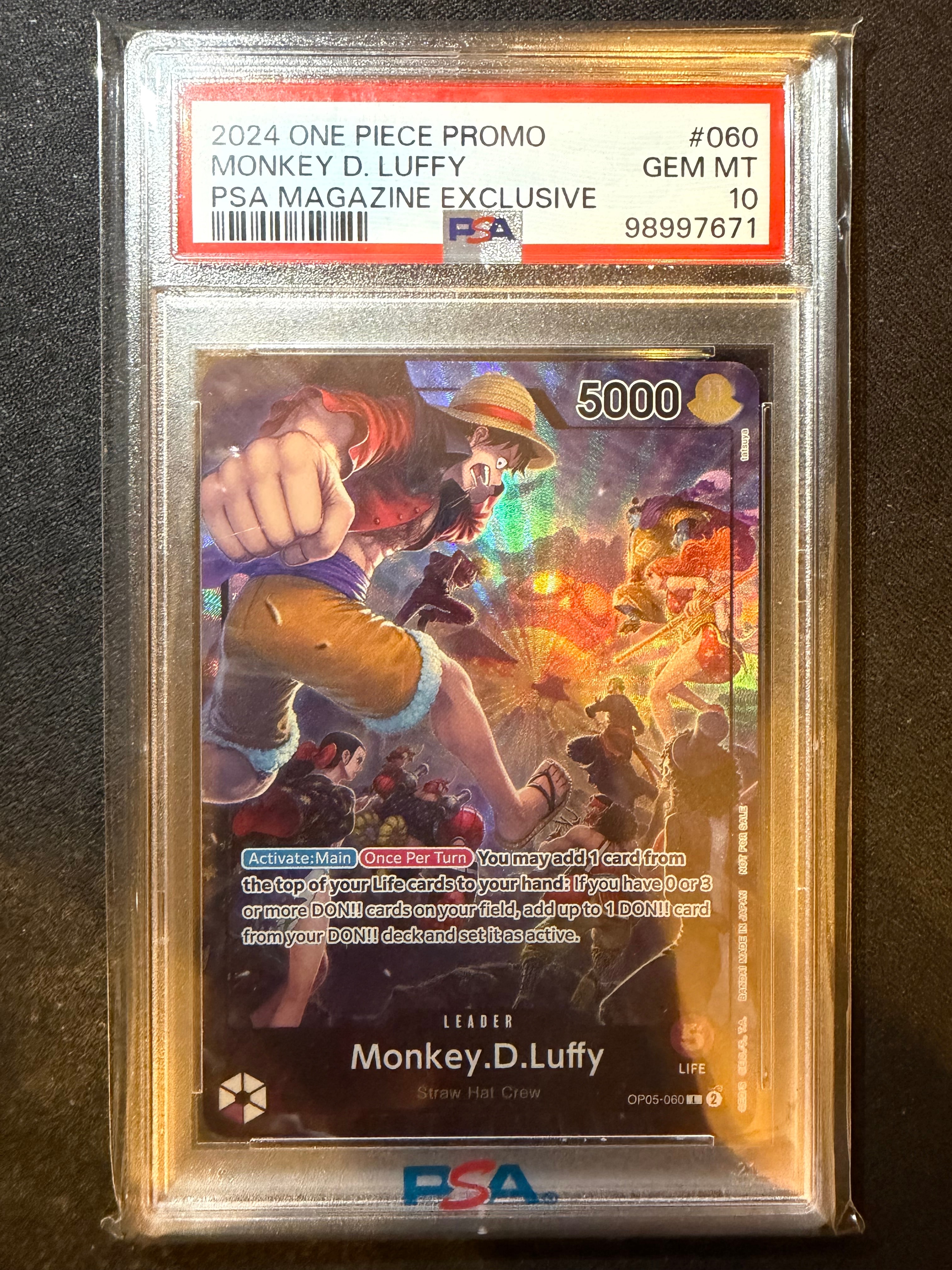 PSA10】モンキー・D・ルフィ L [OP05-060](ワンピースカードゲーム