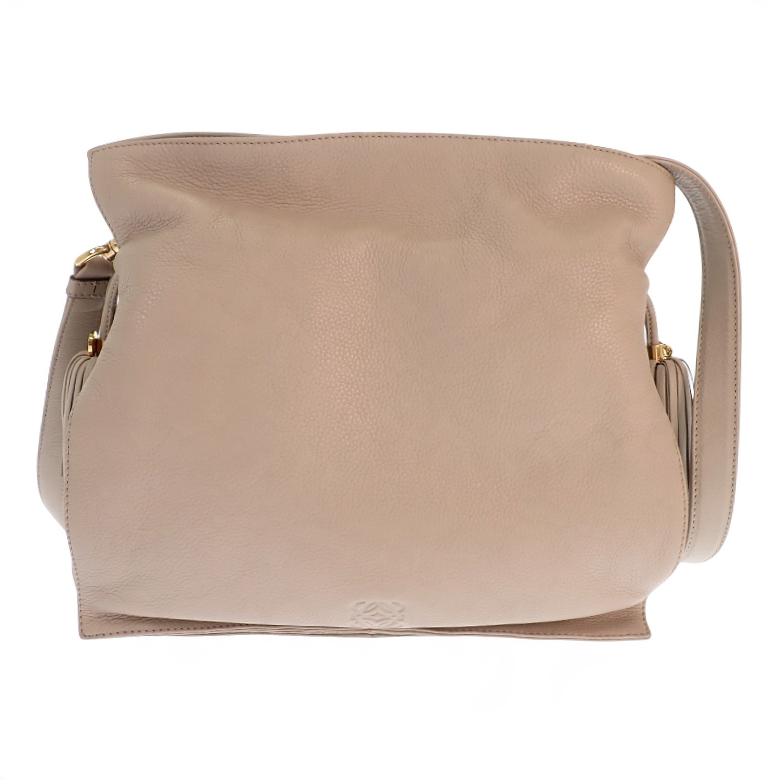 ロエベ LOEWE フラメンコ 30 380.34DH38 ショルダーバッグ カーフ ベージュ ゴールド金具 レディース【中古】【ABランク】