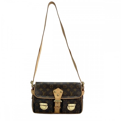 LOUIS VUITTON ルイヴィトン ショルダーバッグ 肩掛け 斜め掛け ハドソンPM M40027 モノグラムキャンバス ブラウン 茶 ゴールド金具 レディース【中古品】