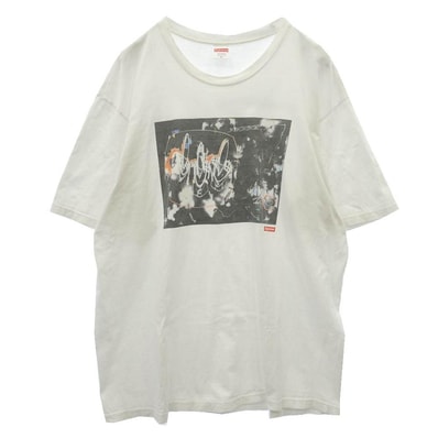 Supreme シュプリーム 22SS × Futura Tee フューチュラ グラフィック プリント クルーネック 半袖 Tシャツ カットソー ホワイト系 XL【中古】