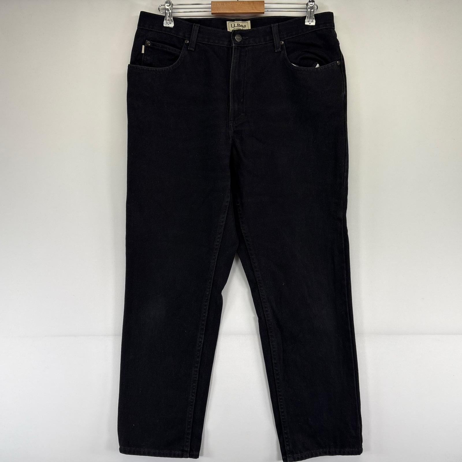 古着 エルエルビーン L.L.Bean パンツ テーパード 5ポケット w35×L29 ブラック系 メンズ