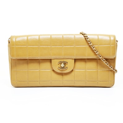 シャネル CHANEL 7番台 1997-1999 チョコバー26 ラムスキン ショルダーバッグ【中古】