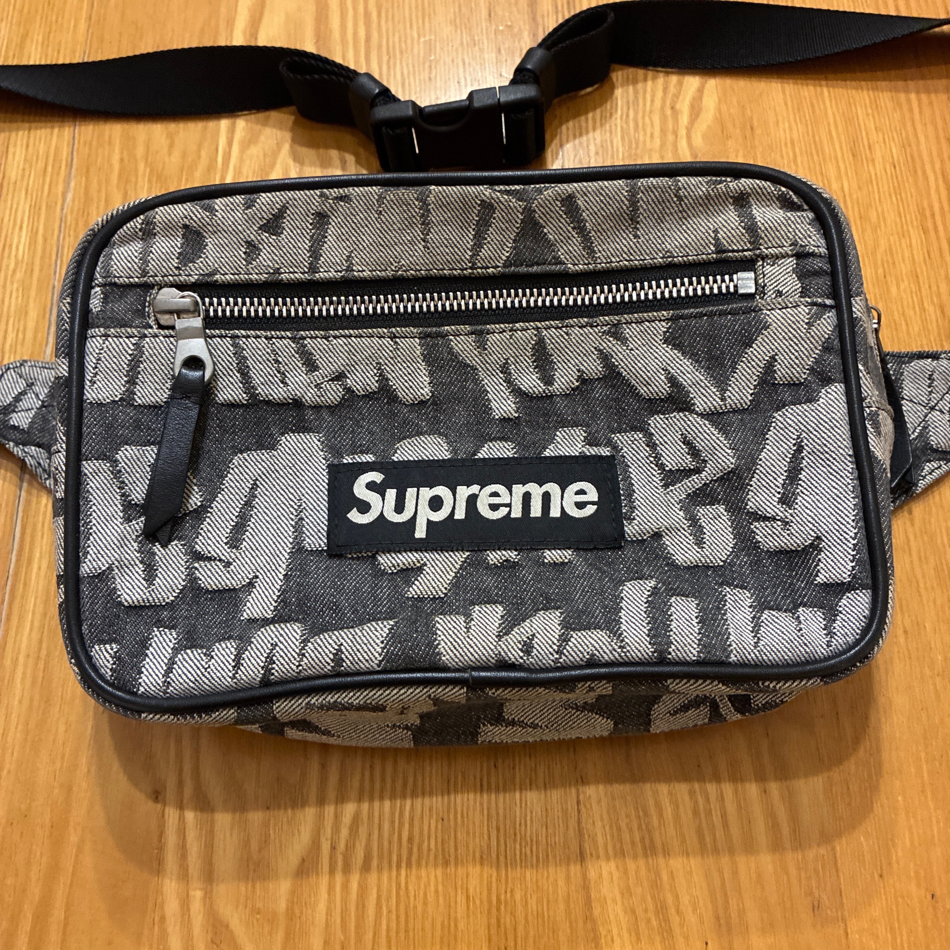 Supreme Fat Tip Jacquard Denim Waist Bag 