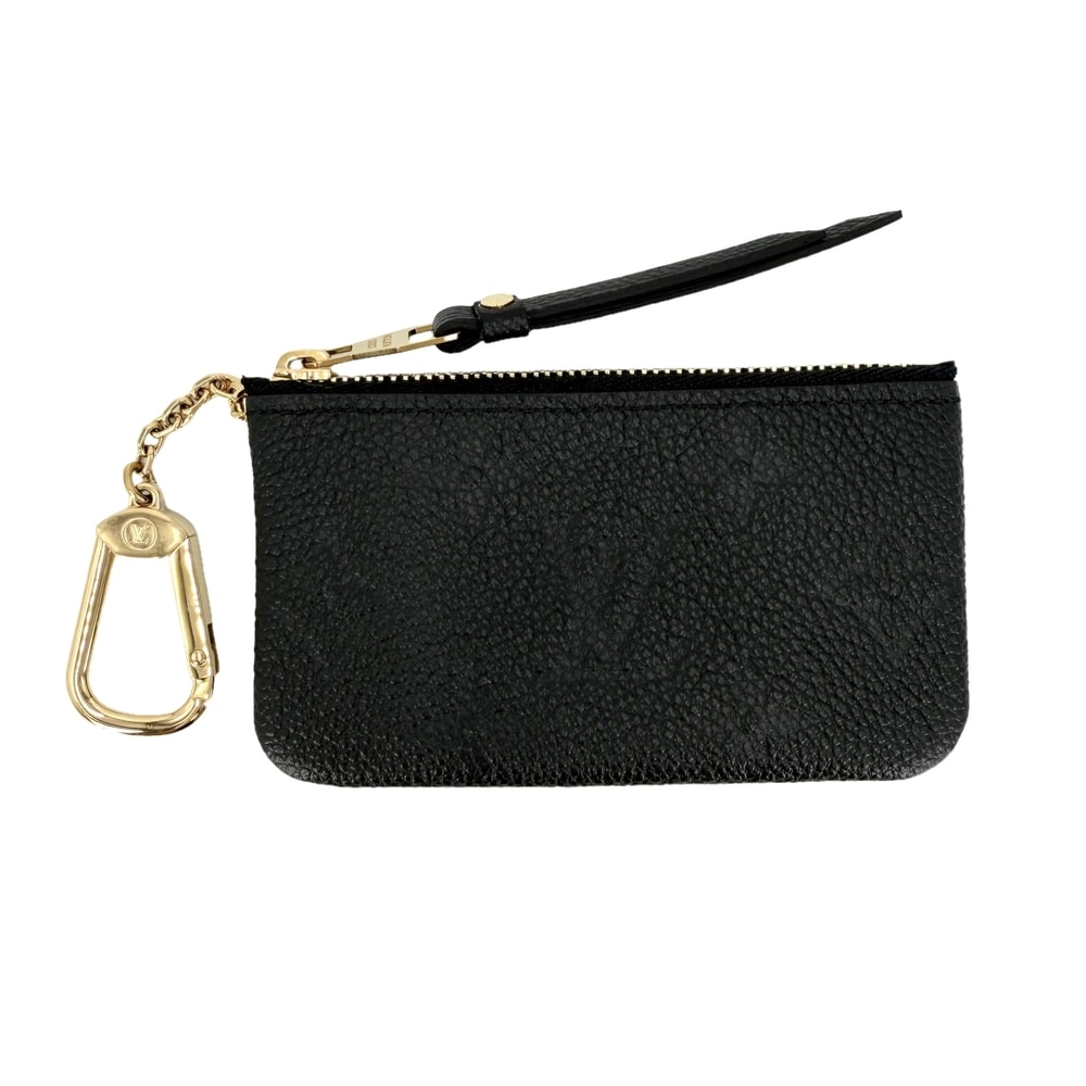 LOUIS VUITTON ルイヴィトン キーケース モノグラムアンプラント ポシェット・クレ キーリング コインケース 小銭入れ 小物 M80879    ブラック 黒 ゴールド金具 メンズ【中古品】