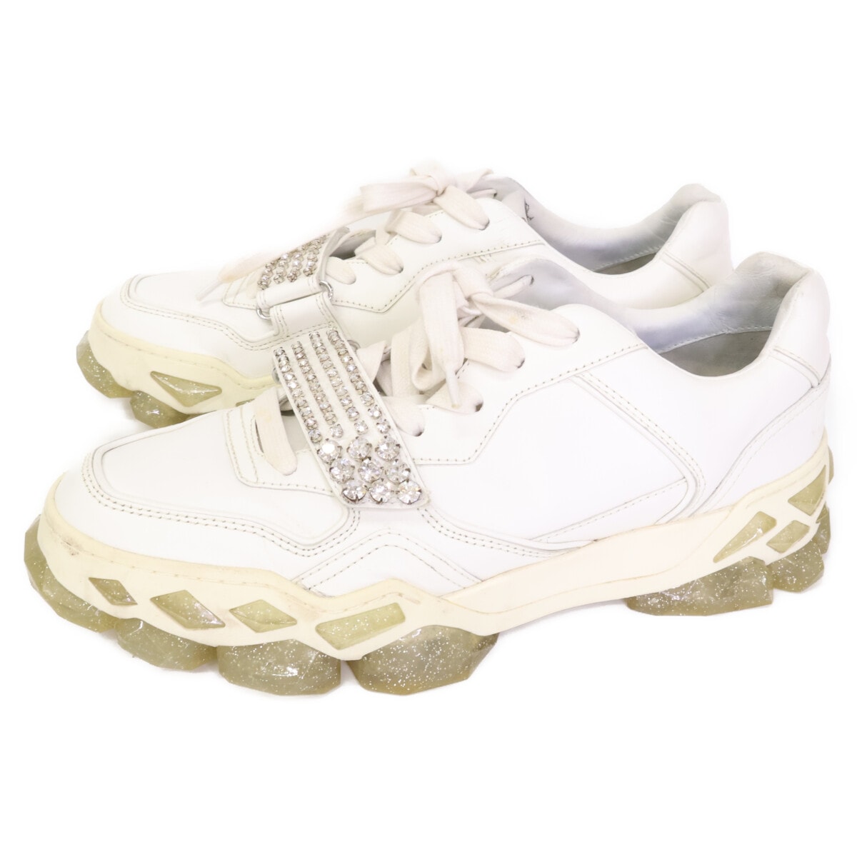 ジミーチュウ DIAMOND ビジューストラップ レザー スニーカー/ 42
