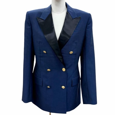 未使用品 ルイヴィトン テーラードジャケット ネイビー レディース 38