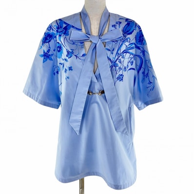 極美品 グッチ 半袖シャツ ブルー系 レディース 36 788835