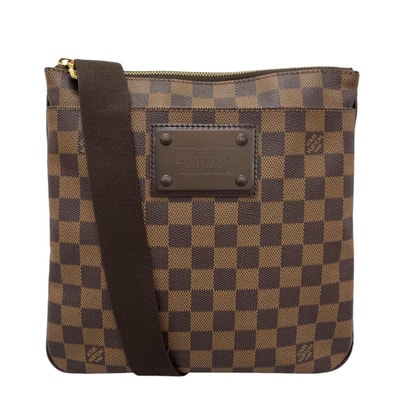 ルイヴィトン プラット・ブルックリン ダミエ ショルダーバッグ ダミエキャンバス N41100 ブラウン ユニセックス LOUIS VUITTON 中古