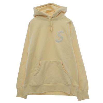 Supreme シュプリーム 18AW S Logo Hooded Sweat Shirt Heather エスロゴ フーデッド スウェット プルオーバー パーカー フーディ アイボリー系 M【中古】