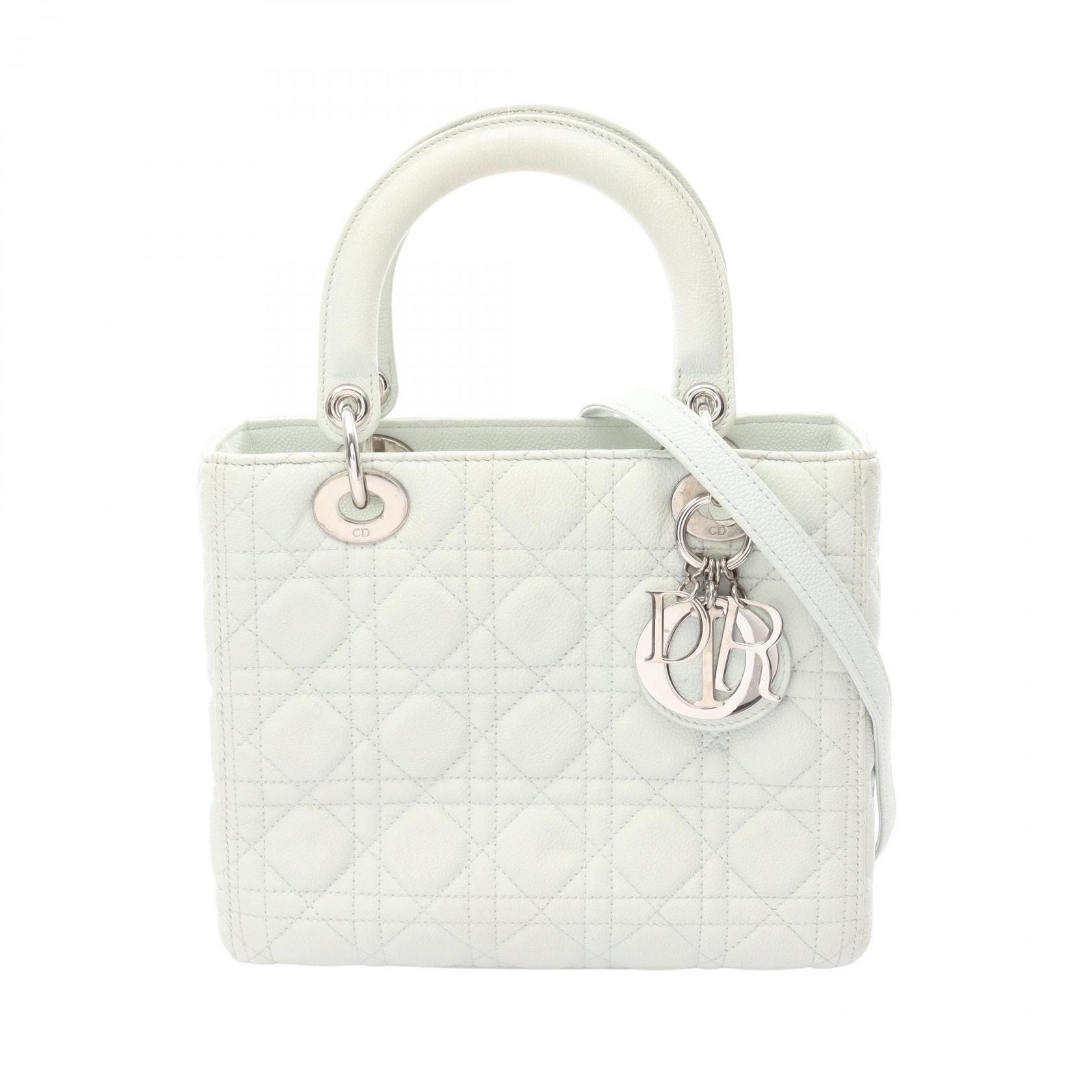 ディオール Dior LADY DIOR レディディオール ハンドバッグ バッグ レザー レディース グリーン系 【中古】