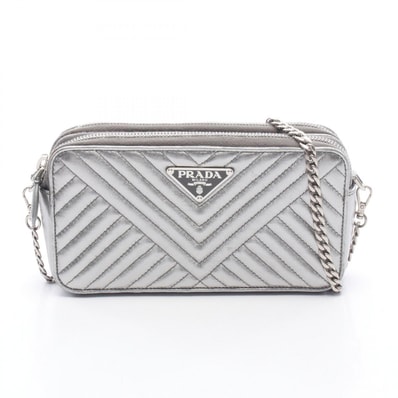 プラダ PRADA ショルダーバッグ バッグ レザー レディース シルバー系 1DH010 【中古】