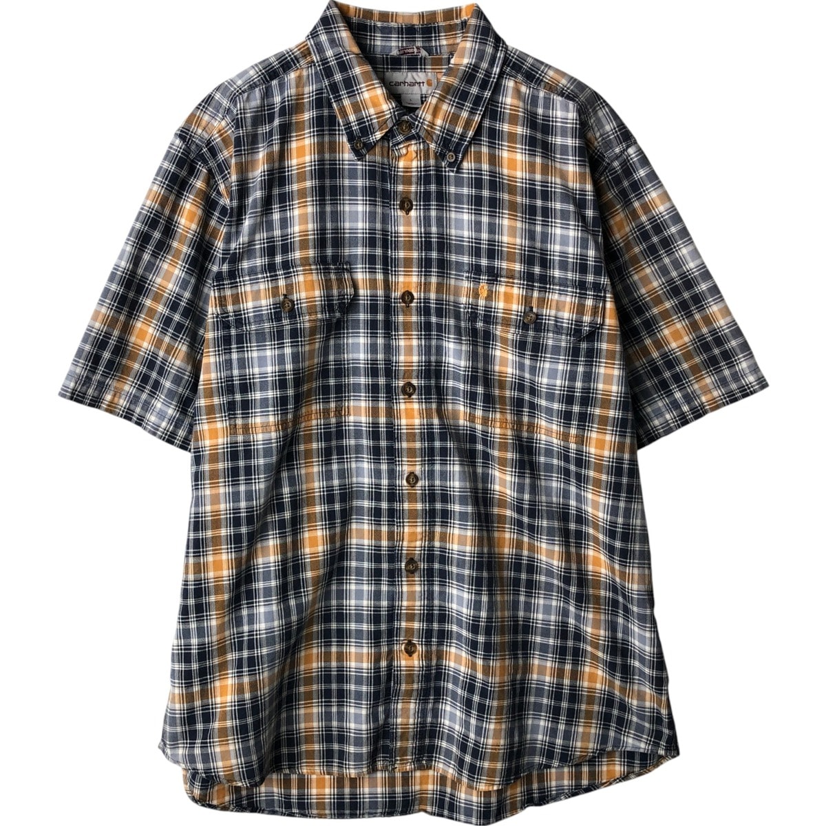 古着 カーハート Carhartt RELAXED FIT チェック柄 半袖 ワークシャツ メンズL相当/eaa632763