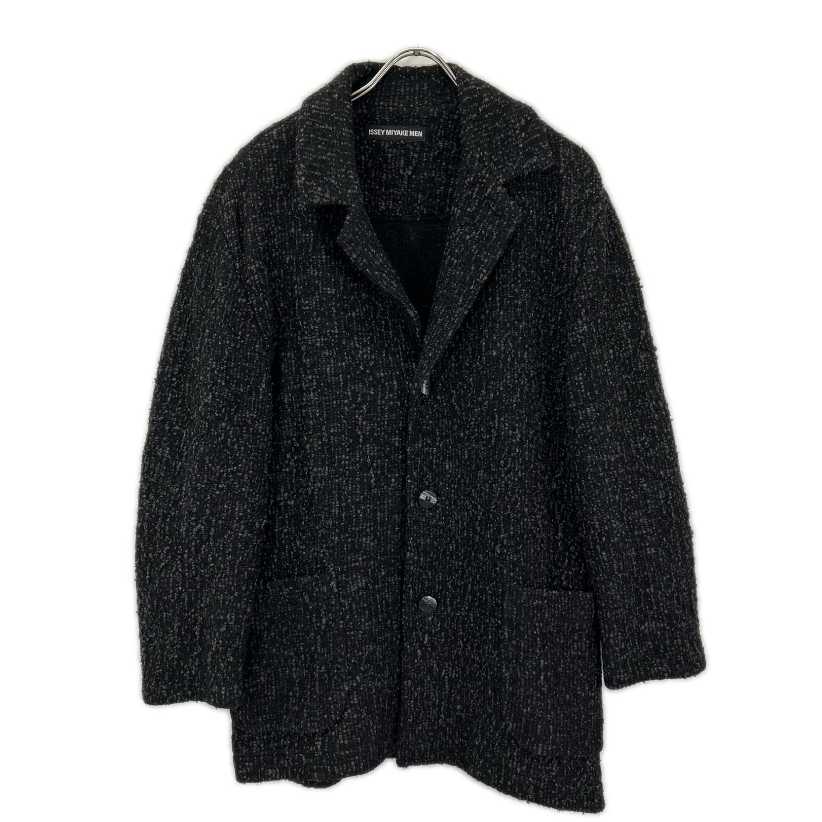 イッセイミヤケメン 12AW ブラック ME23KO011 ツイードニットジャケット 4