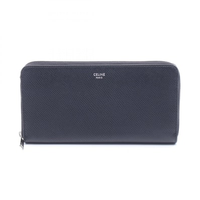 セリーヌ CELINE ラージ ジップドウォレット ラウンド長財布 財布 レザー レディース ブラック系 10B553GTH.38SI 【中古】
