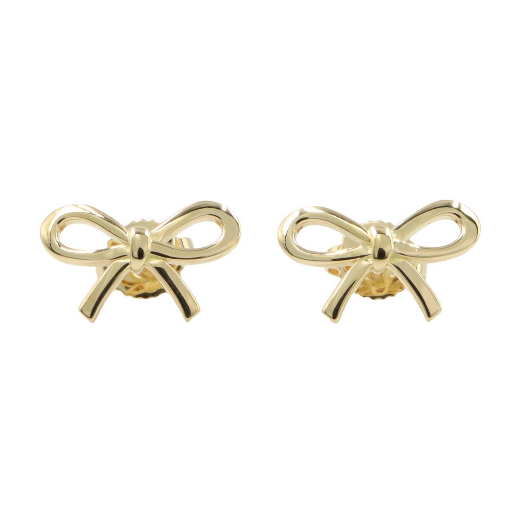 ティファニー TIFFANY&CO ボウ ピアス ピアス ジュエリー K18(イエローゴールド) レディース ゴールド系 【中古】