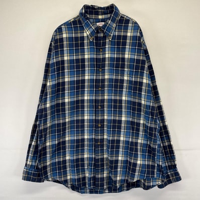 古着 ブルックスブラザーズ Brooks Brothers 長袖シャツ ボタンダウン 胸ポケット 1818 ネイビー系 チェック メンズ