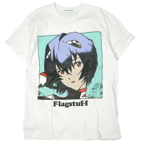 F-LAGSTUF-F x EVANGELION x BEAMS T FLAGSTUFF フラグスタッフ エヴァンゲリオン ビームスティー 20SS 綾波レイ Tシャツ 20SS-EVAxFSxBEAMS-02 M WHITE シン・エヴァンゲリオン劇場版