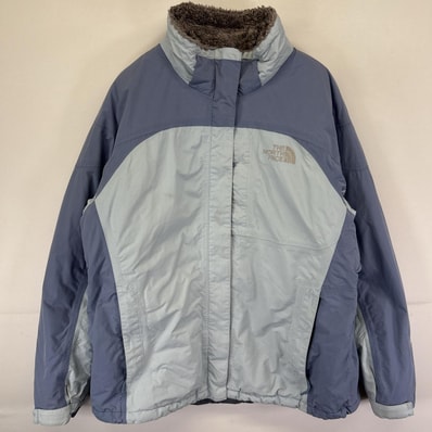 古着 ザ・ノースフェイス THE NORTH FACE ナイロンジャケット ハイベント ツートンカラー マウンテンジャケット ボアフリース XL ネイビー系 レディース