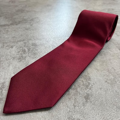 【Brooks Brothers】ブルックスブラザーズ ソリッドレップタイ 無地 レップ織 ネクタイ バーガンディ シルク100% アメリカ製 メンズ レッド