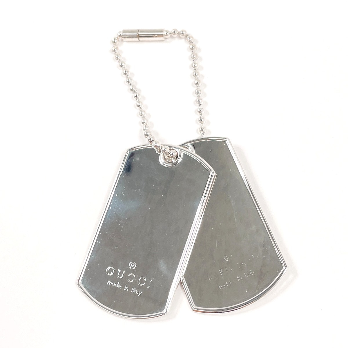 グッチ キーホルダー ドッグタグ ボールチェーン  シルバー