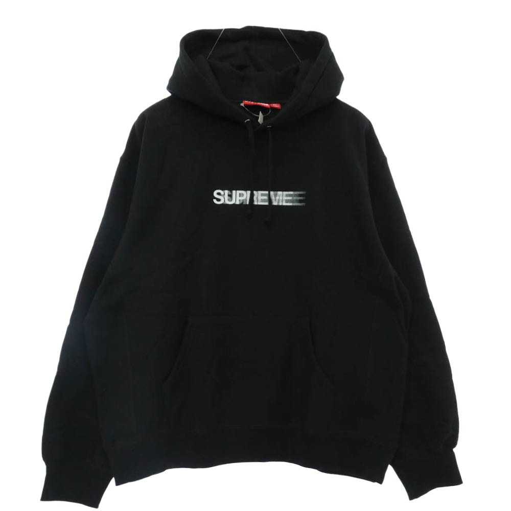 Supreme シュプリーム 23SS Motion Logo Hooded Sweatshirt モーションロゴフーデッドスウェットシャツ プルオーバー パーカー ブラック系 L【極上美品】【中古】