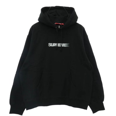 Supreme シュプリーム 23SS Motion Logo Hooded Sweatshirt モーションロゴフーデッドスウェットシャツ プルオーバー パーカー ブラック系 L【極上美品】【中古】