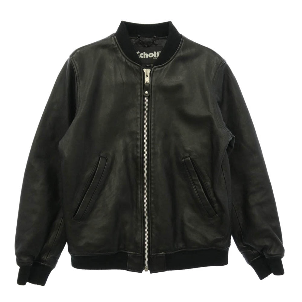schott ショット BOWERY JACKET バワリー ジャケット レザー ブルゾン ブラック系 S【中古】