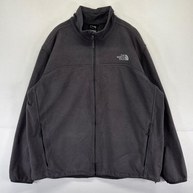 古着 ザ・ノースフェイス THE NORTH FACE フリース ジャケット アウトドア フルジップ フリース ワンポイント 2XL グレー系 メンズ