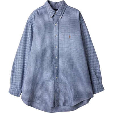 古着 ラルフローレン Ralph Lauren YARMOUTH 長袖 ボタンダウンチェックシャツ メンズL相当/eaa649938