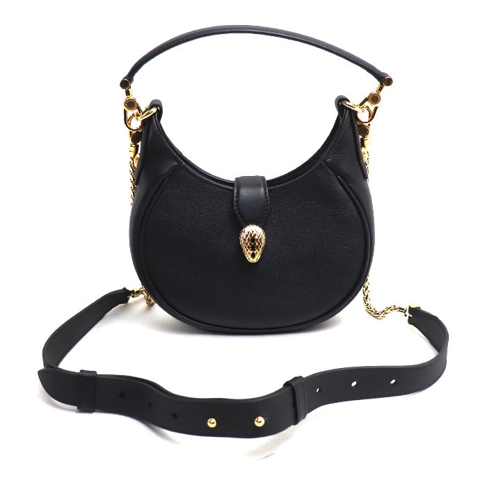 BVLGARI ブルガリ セルペンティ エリプス  2Wayショルダーバッグ ブラック 292051 IC レディース【中古】【美品】