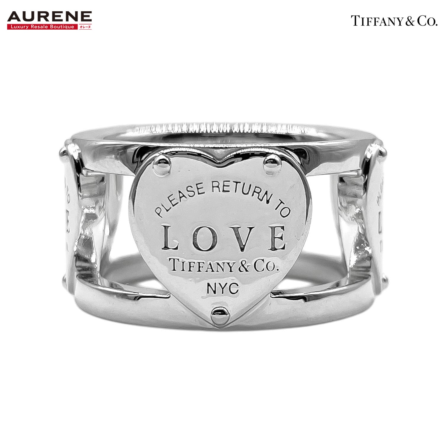 TIFFANY&Co. ティファニー リング リターントゥ ラブ ワイド 指輪 ハート 4P SV925 13.5号 シルバー ユニセックス 【中古】