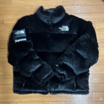 Supreme x The North Face Faux Fur Nuptse Jacket "Black"