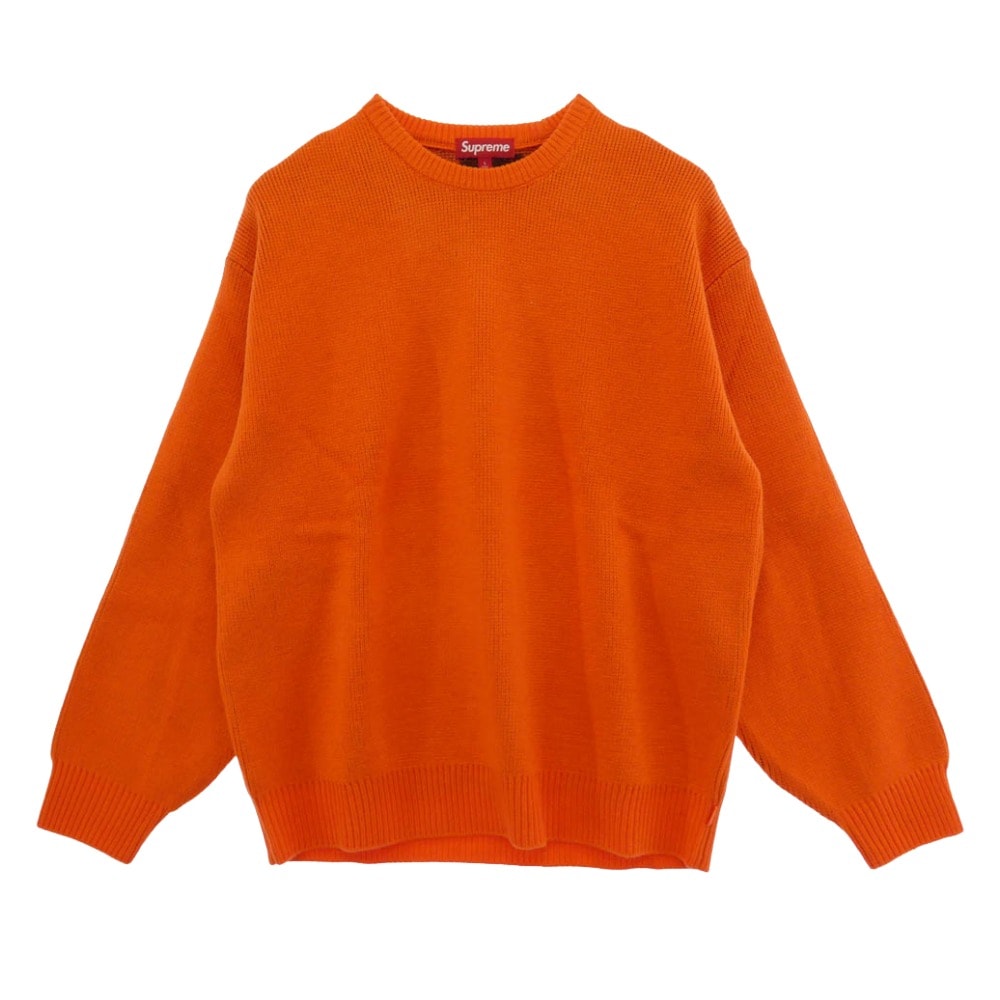 Supreme シュプリーム 24AW × Thrasher SWEATER スラッシャー バック クロスプリント セーター ロゴ ニット オレンジ系 L【美品】【中古】