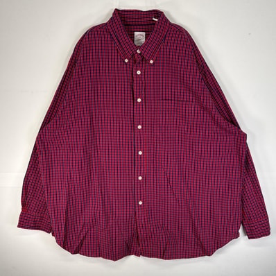 古着 ブルックスブラザーズ Brooks Brothers 長袖シャツ チェック 346 胸ポケ 2XL レッド系 マルチカラー メンズ
