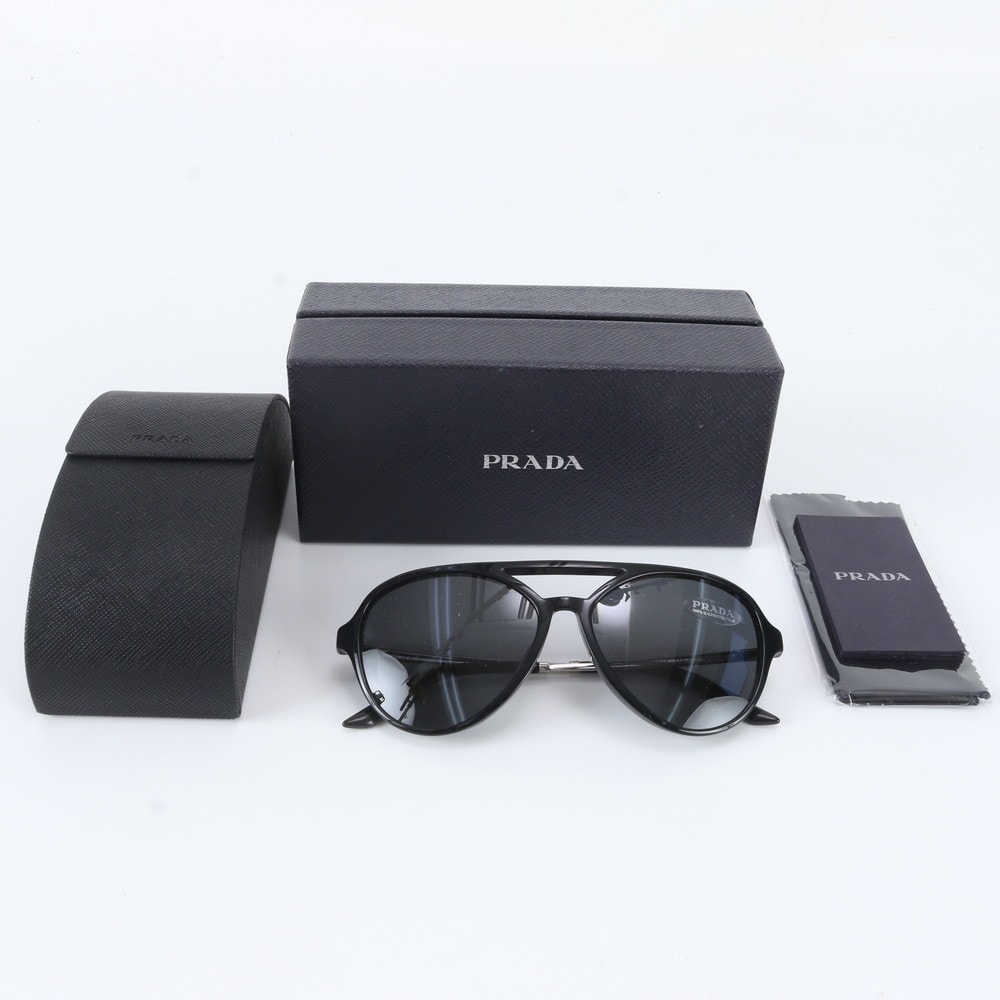 ■極美品 プラダ 57□15 アイウェア めがね SPR13W-F