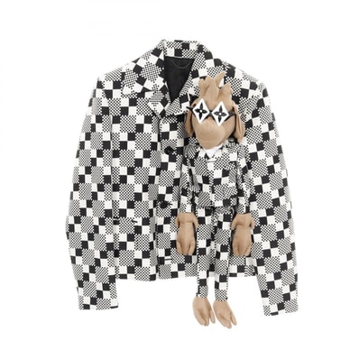 ルイ・ヴィトン LOUIS VUITTON LVフレンド ドッグ パペット ダミエ 衣料品 アウター ウール メンズ ブラック系 / ホワイト系 / ブラウン系 【中古】