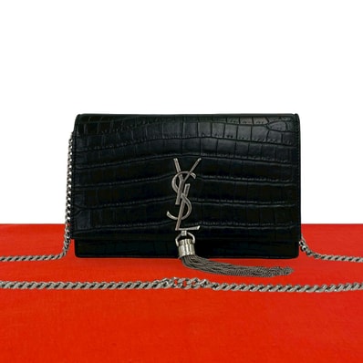 SAINT LAURENT PARIS サンローランパリ YSL ロゴ 金具 レザー ショルダーバッグ ブラック
27165