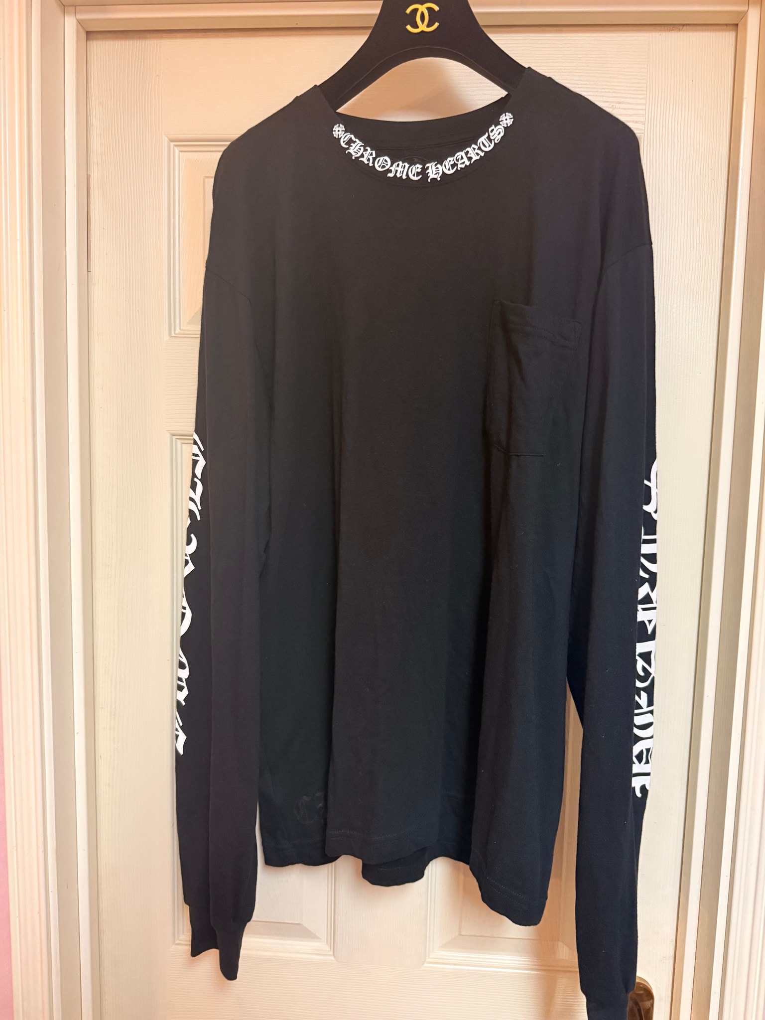 Chrome Hearts Letters Neck Logo L/S T-Shirt "Black"