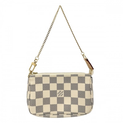 LOUIS VUITTON ルイヴィトン ハンドバッグ ミニポシェットアクセソワール アクセサリーポーチ N58010 ダミエアズールキャンバス ホワイト 白 ゴールド金具 レディース 美品【中古品】