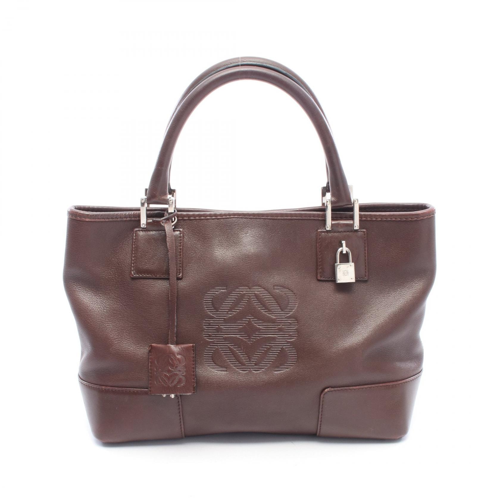 ロエベ LOEWE アマソナ フスタ ハンドバッグ バッグ レザー レディース ブラウン系 【中古】