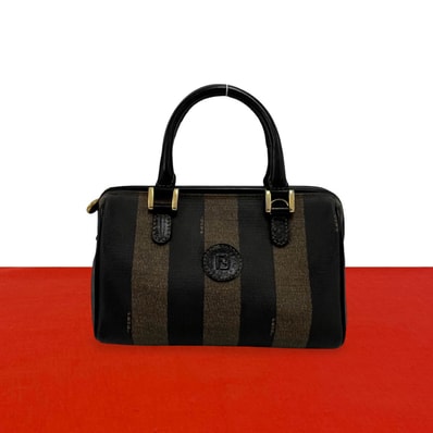 FENDI フェンディ ぺカン ぺカン FF PVC レザー ハンドバッグ ブラウン
21423