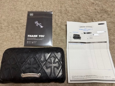 CHROME HEARTS Chrome Hearts セメタリークロス クロムハーツ ラウンドファスナーウォレット キルティング 財布