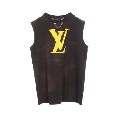 ルイ・ヴィトン LOUIS VUITTON LVロゴ タンクトップ 衣料品 トップス コットン レディース ブラック系 / イエロー系 RW241WD IIX FQJD13 【中古】