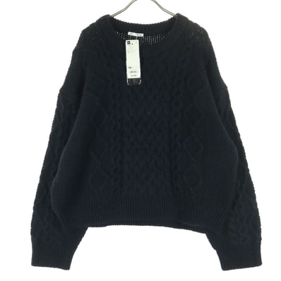 未使用 GU ジーユー 長袖 クルーネック ニット 3XL ブラック
